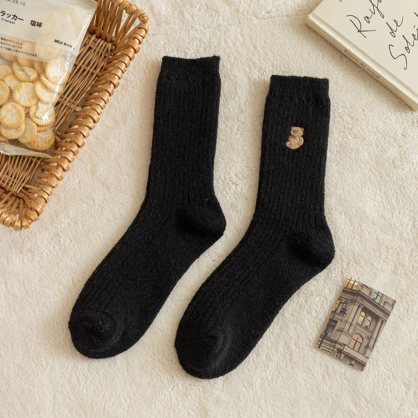 BEAR SOCKS BLACK