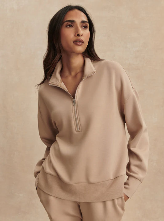 MAVIS MOCK NECK LIGHT TAUPE