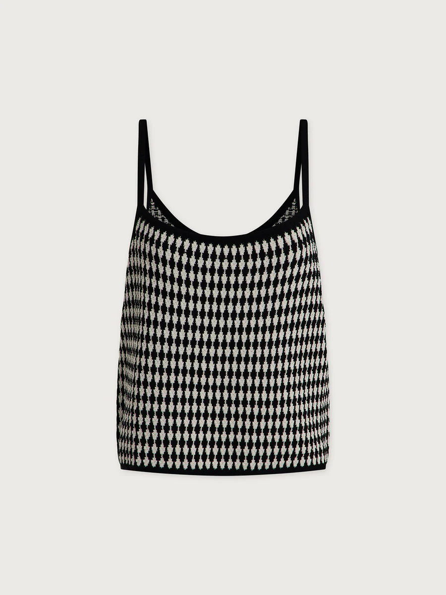 JARED KNIT TOP BLACK / EGRET