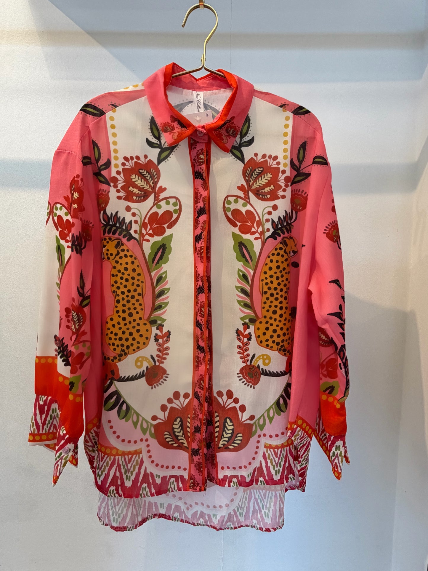 CHEETAH SHIRT PINK RED