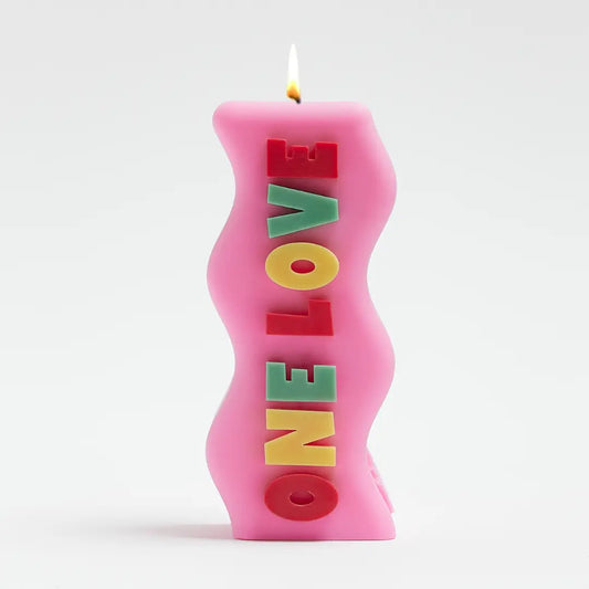 ONE LOVE CANDLE RASTA PINK