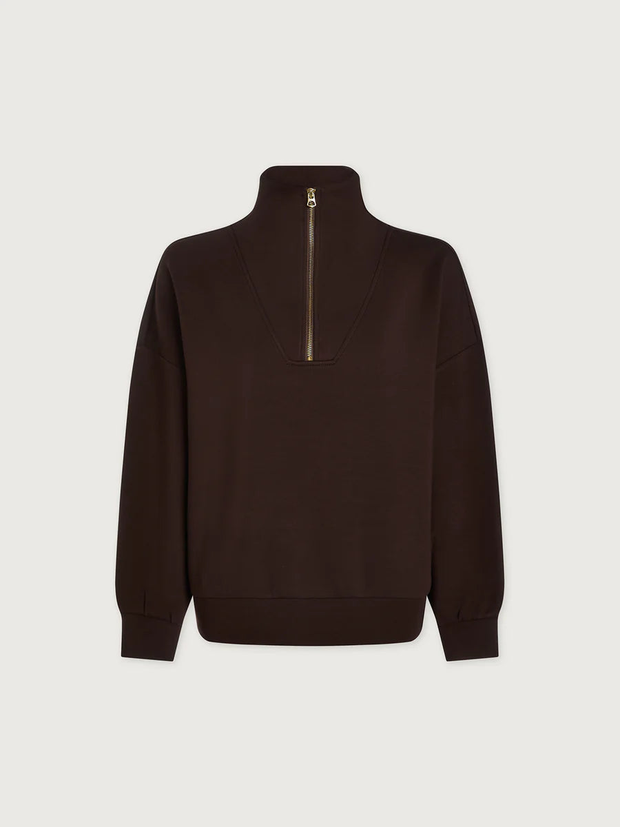 HAWLEY 1/2 ZIP COFFEE BEAN