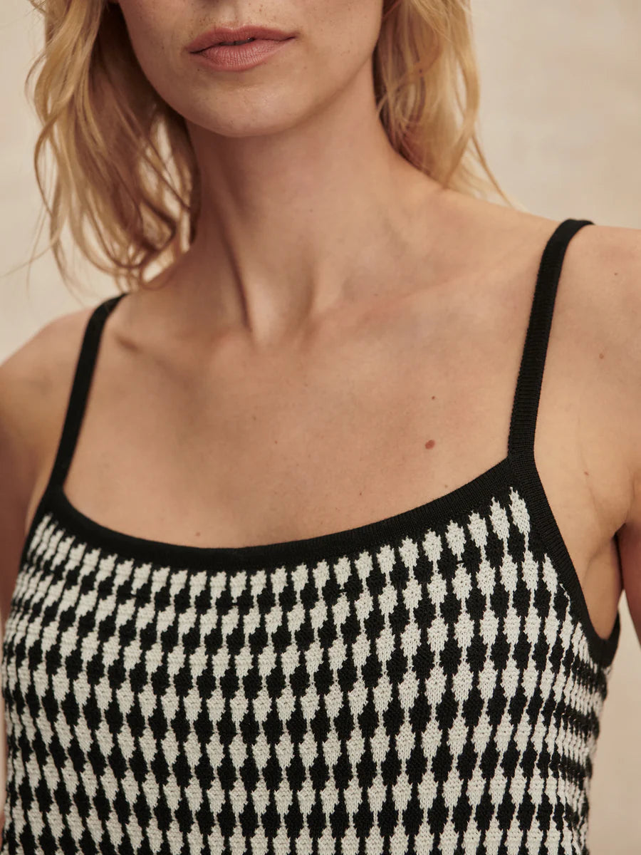 JARED KNIT TOP BLACK / EGRET