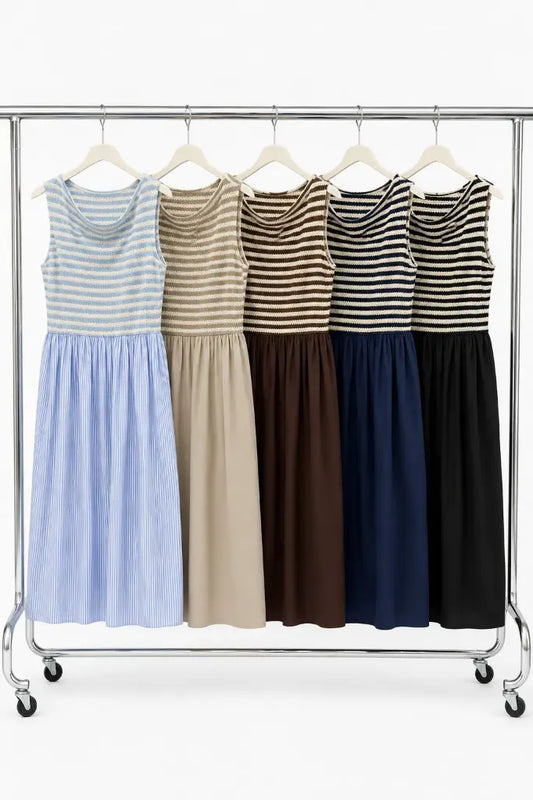 SUZIE DRESS STRIPE BLACK