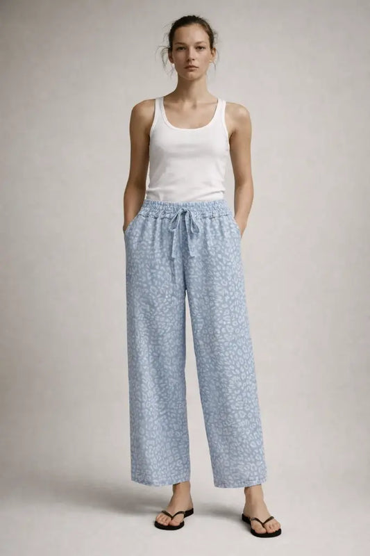 FLO LEOPARD TROUSER LIGHT LEOPARD
