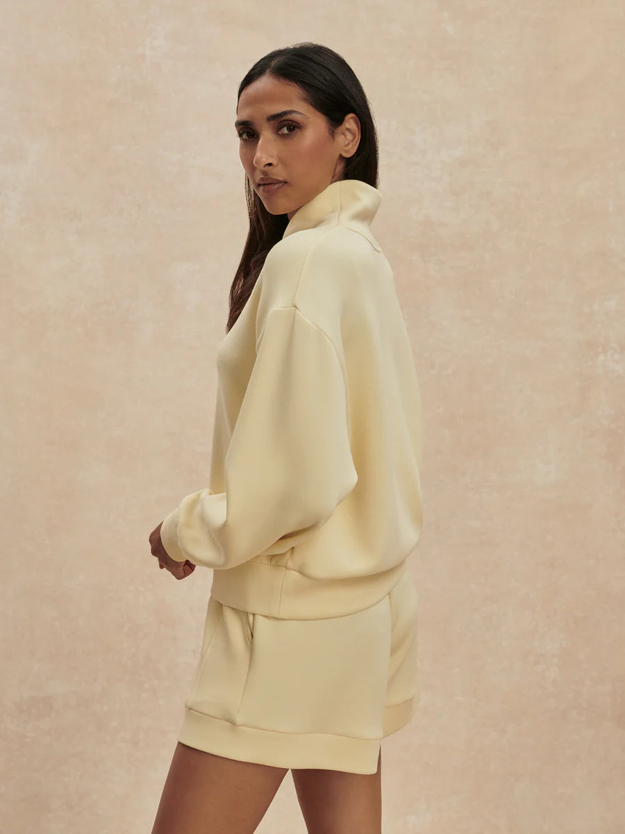 DAVIDSON DOUBLESOFT 1/2 ZIP ANISE FLOWER
