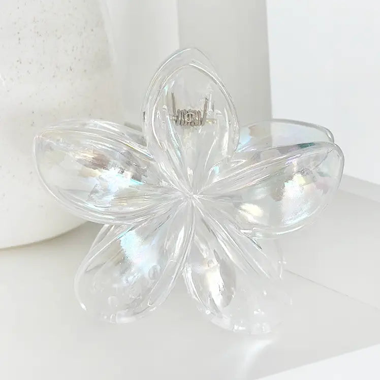 HAIR CLAW TROPICAL FLOWER HOLOGRAPHIC