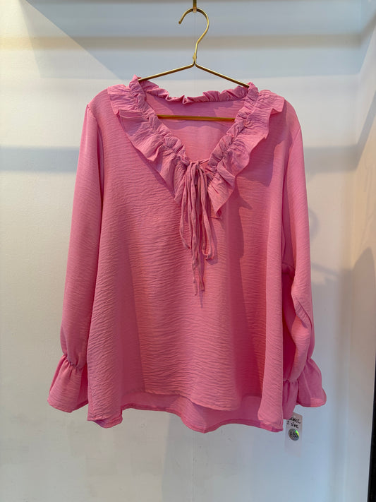 RACHEL FRILL BLOUSE PINK