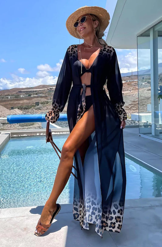 ALORA KAFTAN BLACK LEOPARD