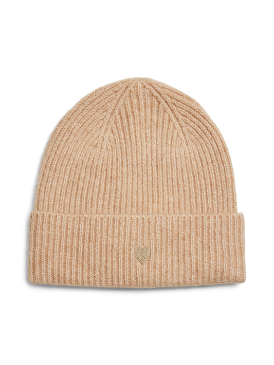 NIVA HEART BEANIE WHITE PEPPER