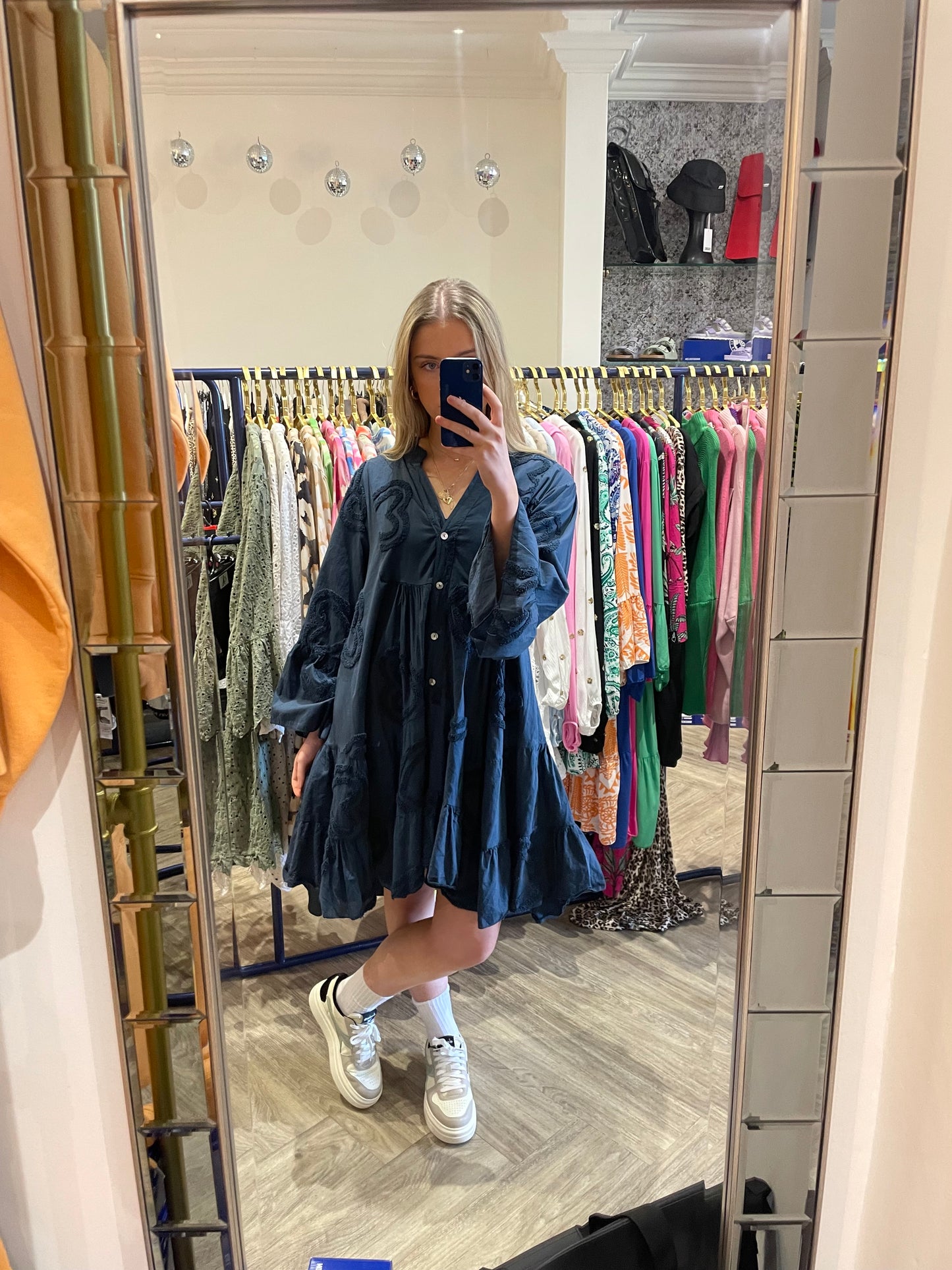 BELLA BELLA HEART SMOCK NAVY