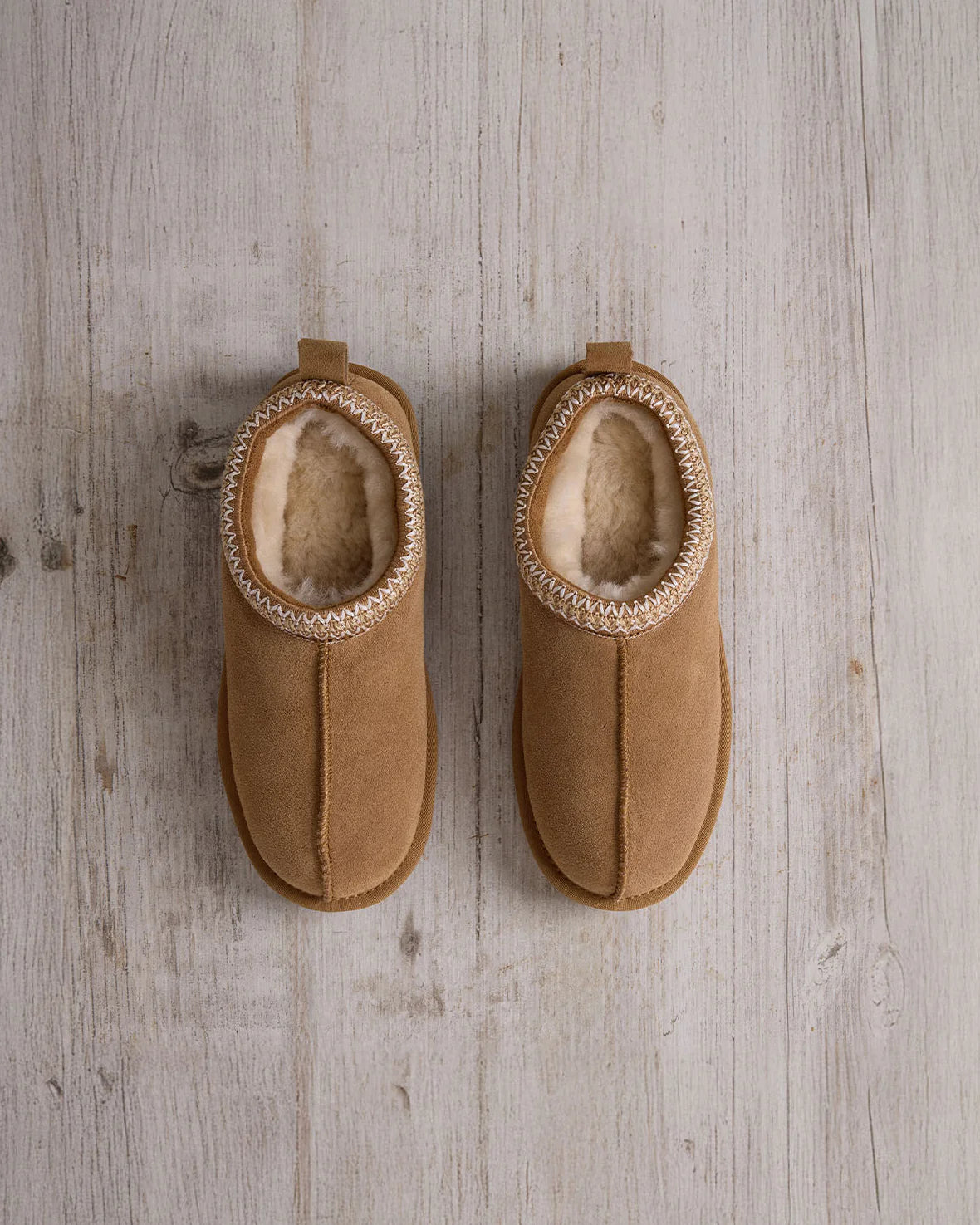 SUEDE SHEEPSKIN BOOT SLIPPERS TAN