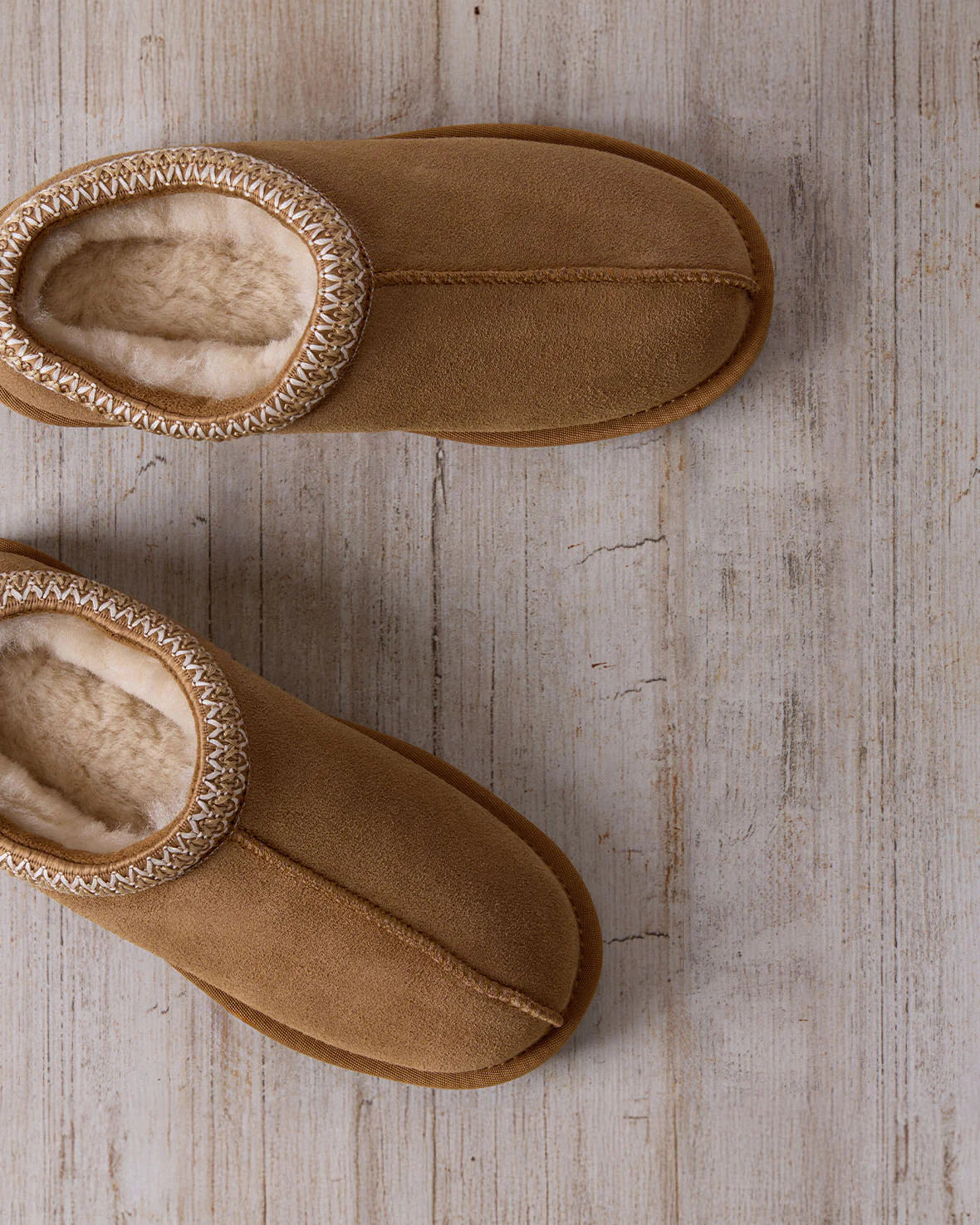 SUEDE SHEEPSKIN BOOT SLIPPERS TAN