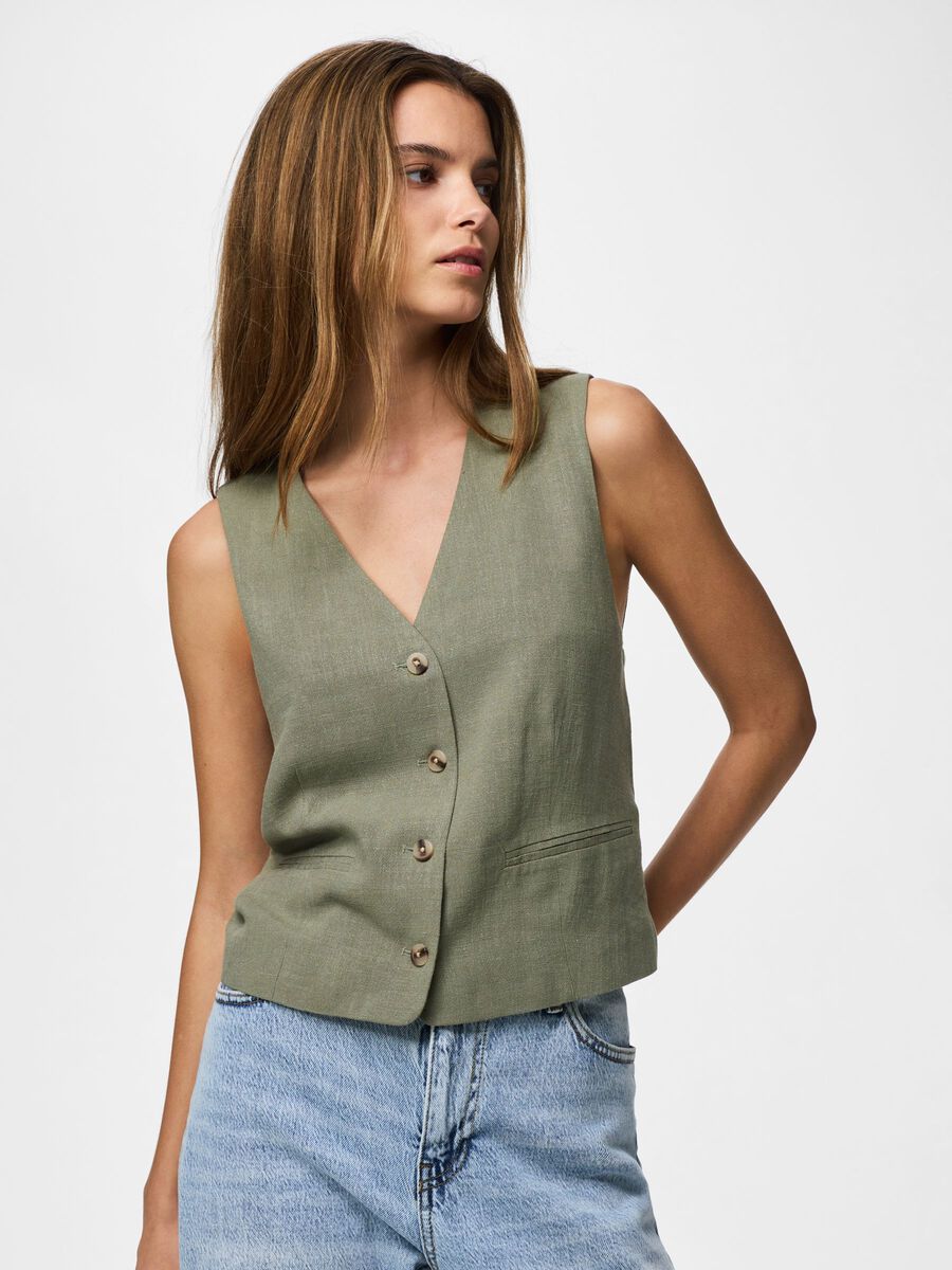 VINSTY WAIST COAT LICHEN GREEN