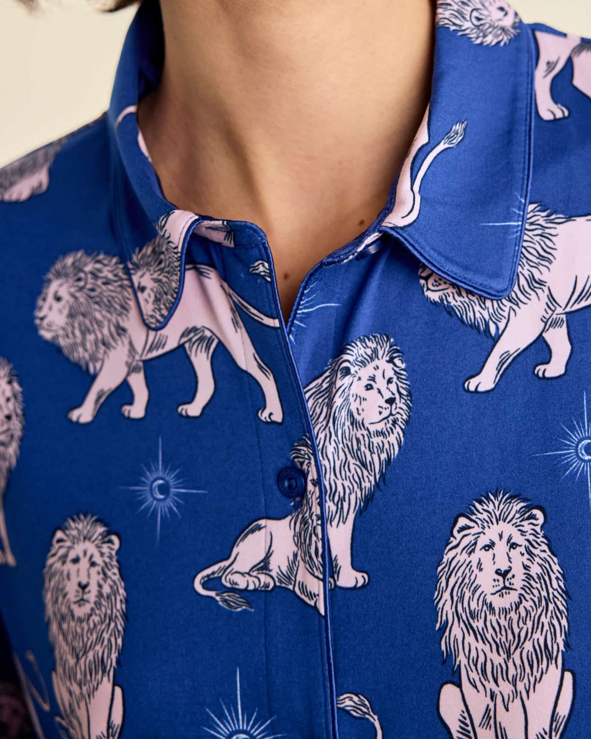 SATIN MOONLIT LION PYJAMA SET
