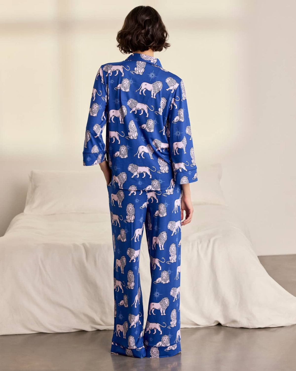 SATIN MOONLIT LION PYJAMA SET