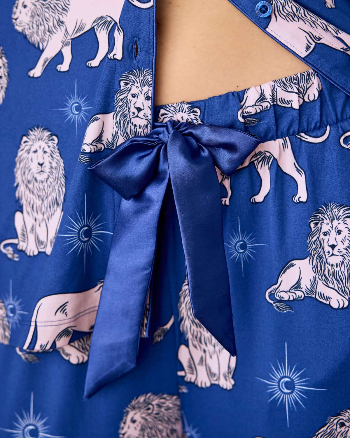 SATIN MOONLIT LION PYJAMA SET