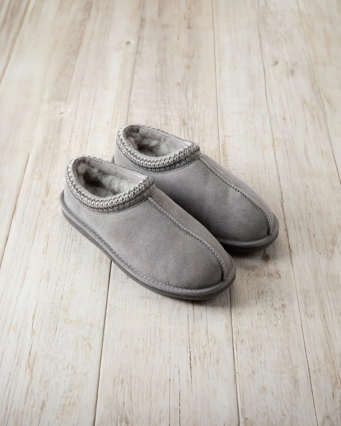 SUEDE SHEEPSKIN BOOT SLIPPERS GREY