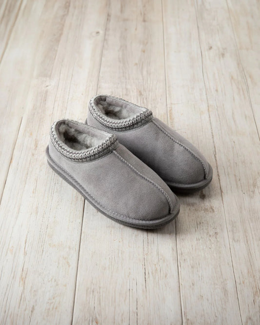 SUEDE SHEEPSKIN BOOT SLIPPERS GREY