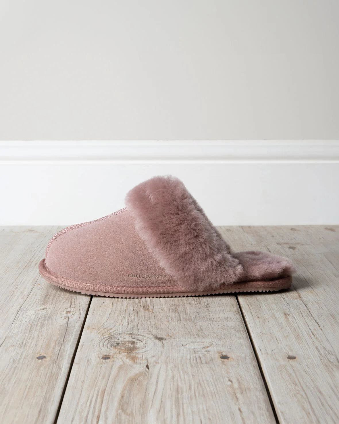 SUEDE SHEEPSKIN MULE SLIPPERS PINK