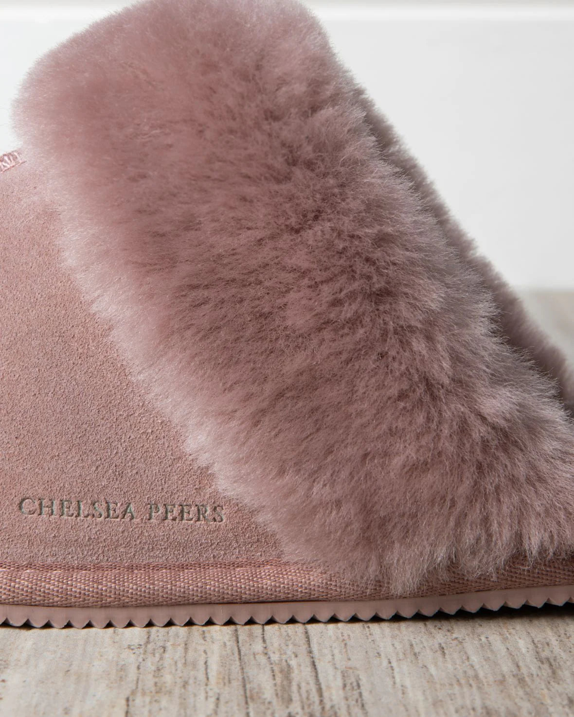 SUEDE SHEEPSKIN MULE SLIPPERS PINK