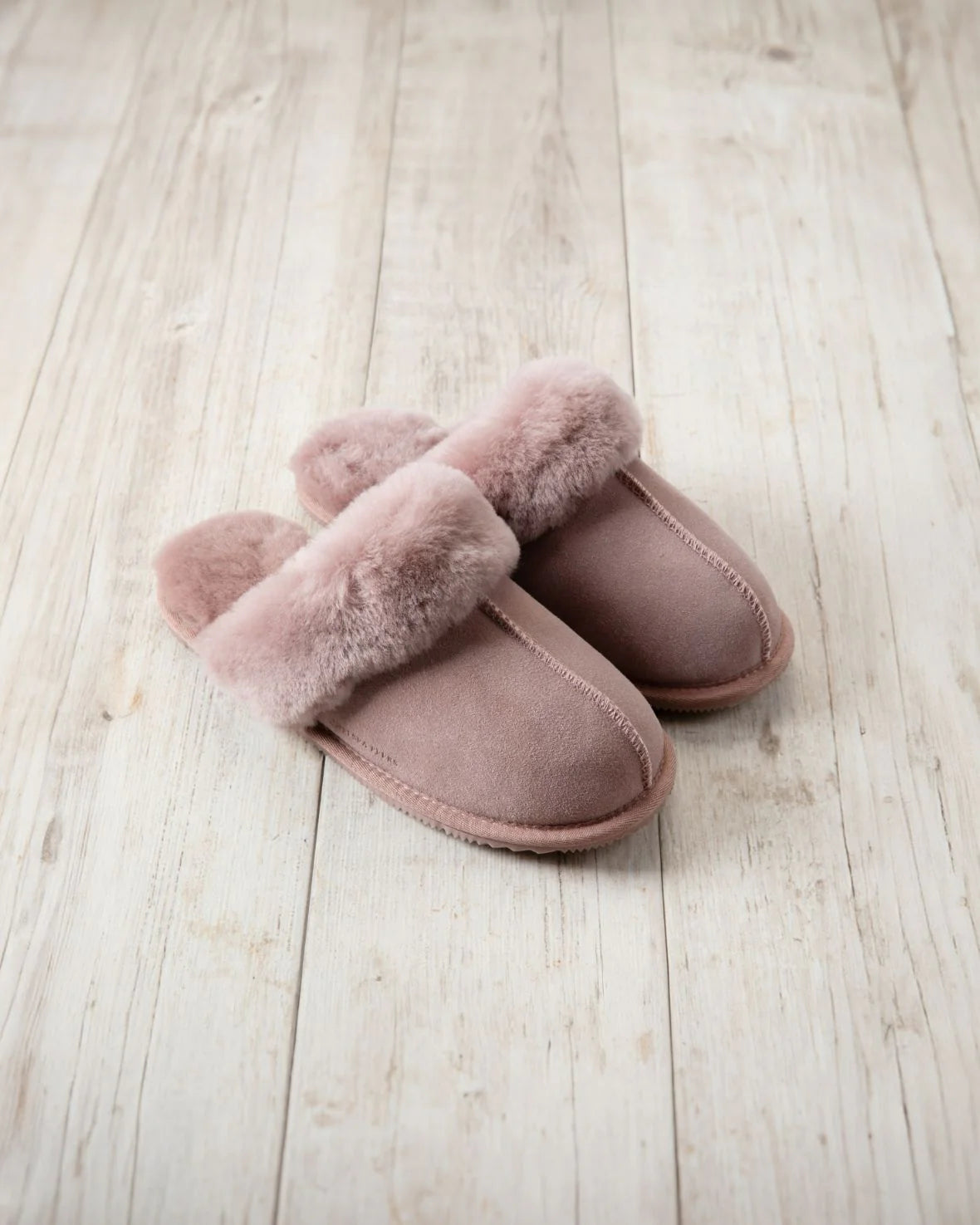 SUEDE SHEEPSKIN MULE SLIPPERS PINK