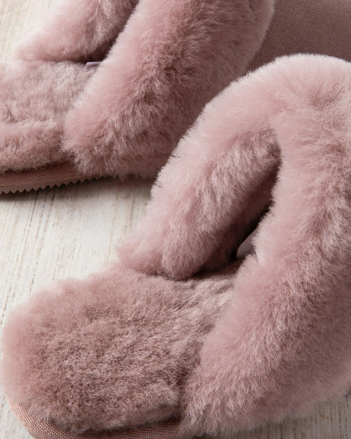 SUEDE SHEEPSKIN MULE SLIPPERS PINK