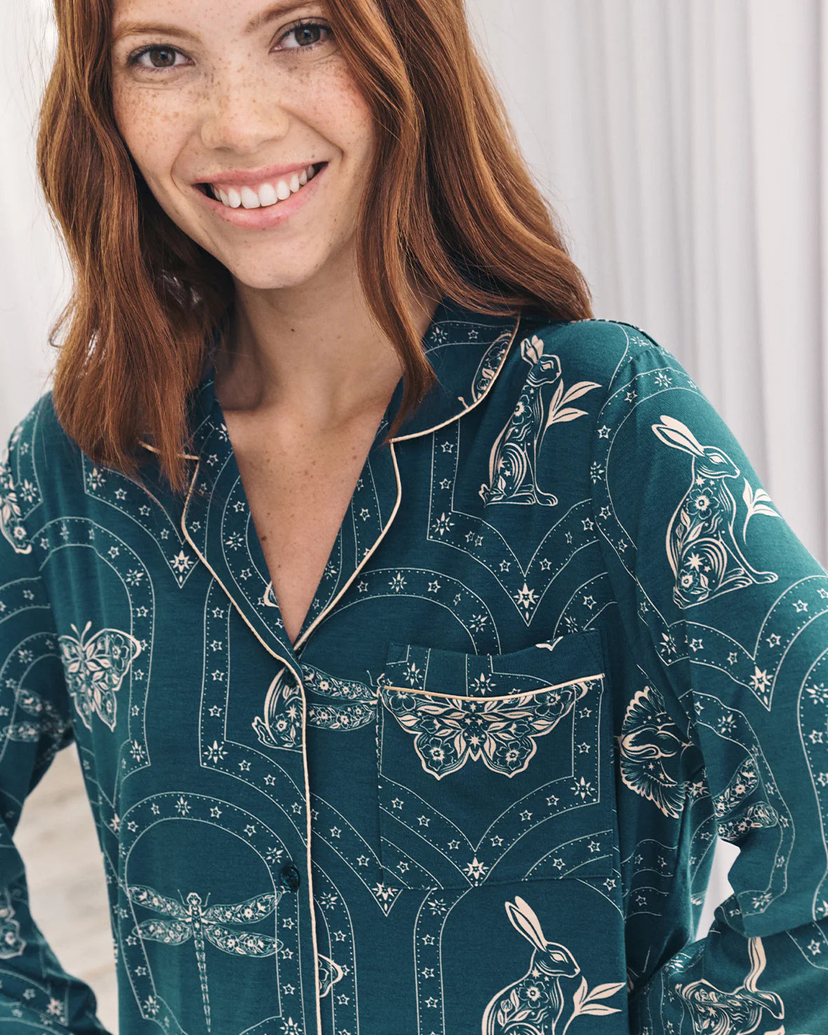 TWILIGHT HARE LONG PYJAMA SET EMERALD