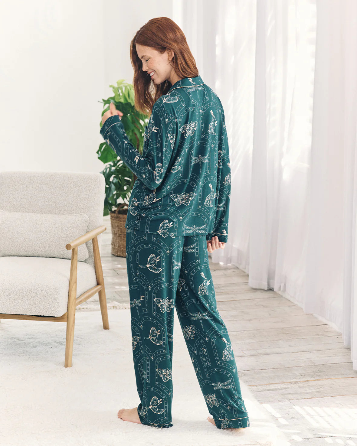 TWILIGHT HARE LONG PYJAMA SET EMERALD