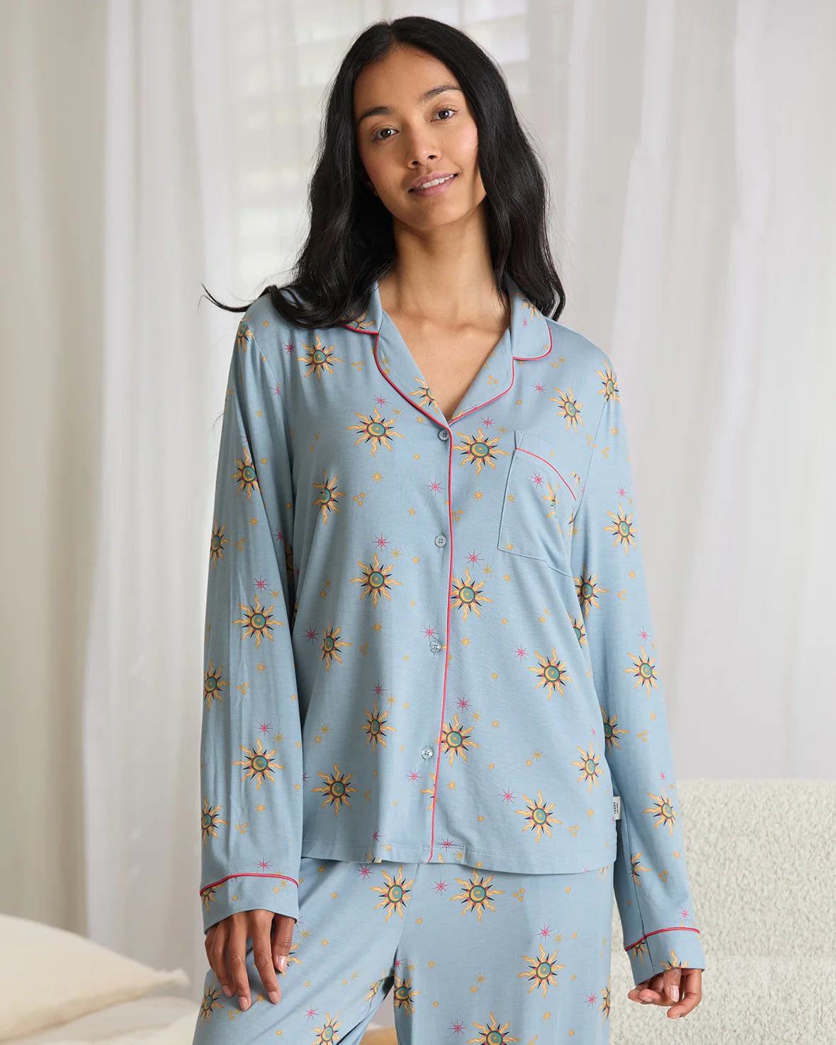 TWINKLE SKY STRIPED LONG PYJAMA SET BLUE