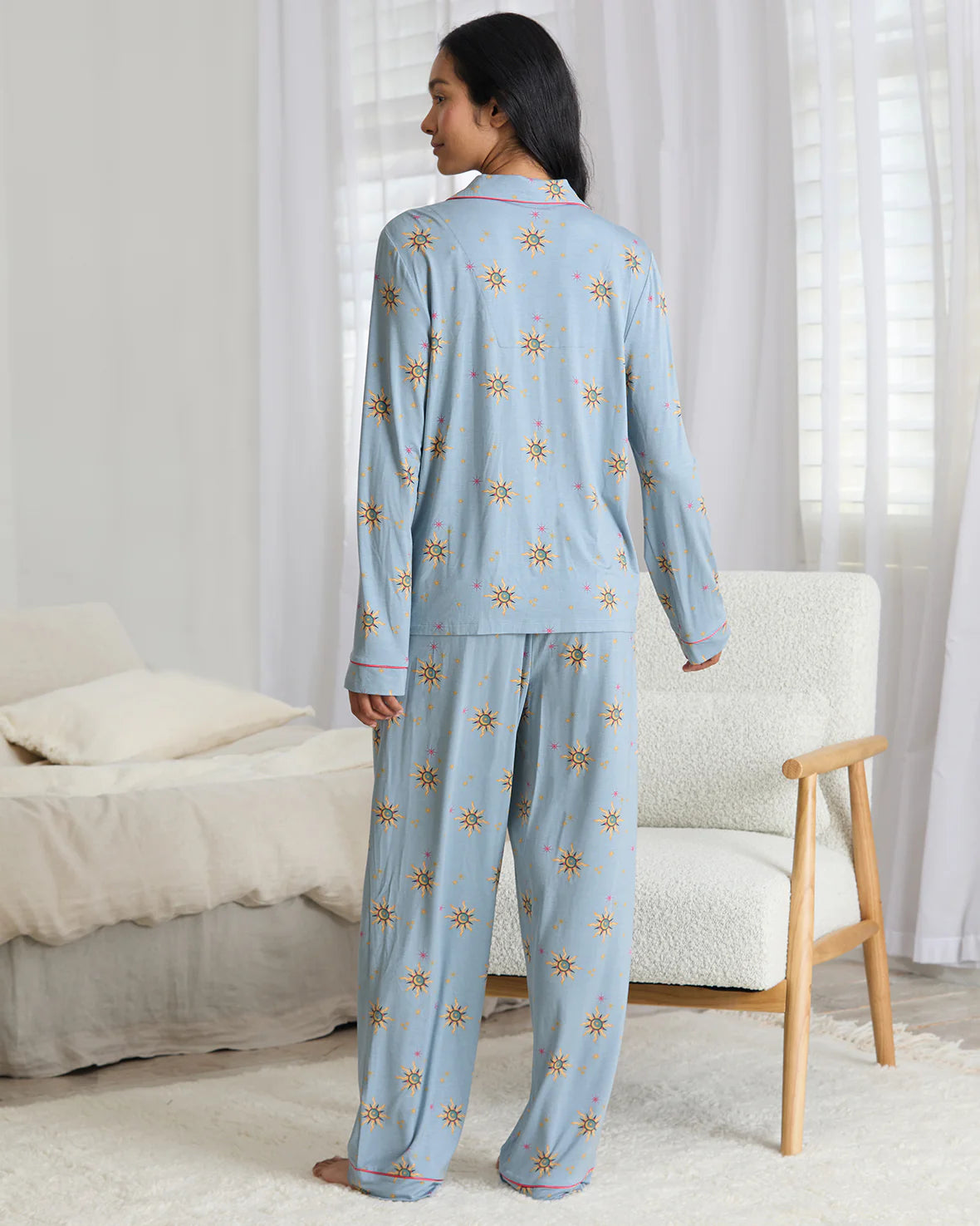 TWINKLE SKY STRIPED LONG PYJAMA SET BLUE