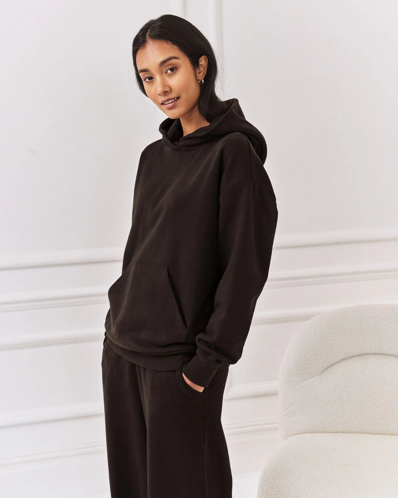 ORGANIC COTTON HOODIE BROWN