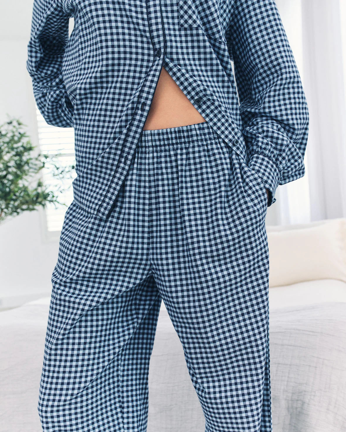 GINGHAM BLUE LONG PYJAMA SET