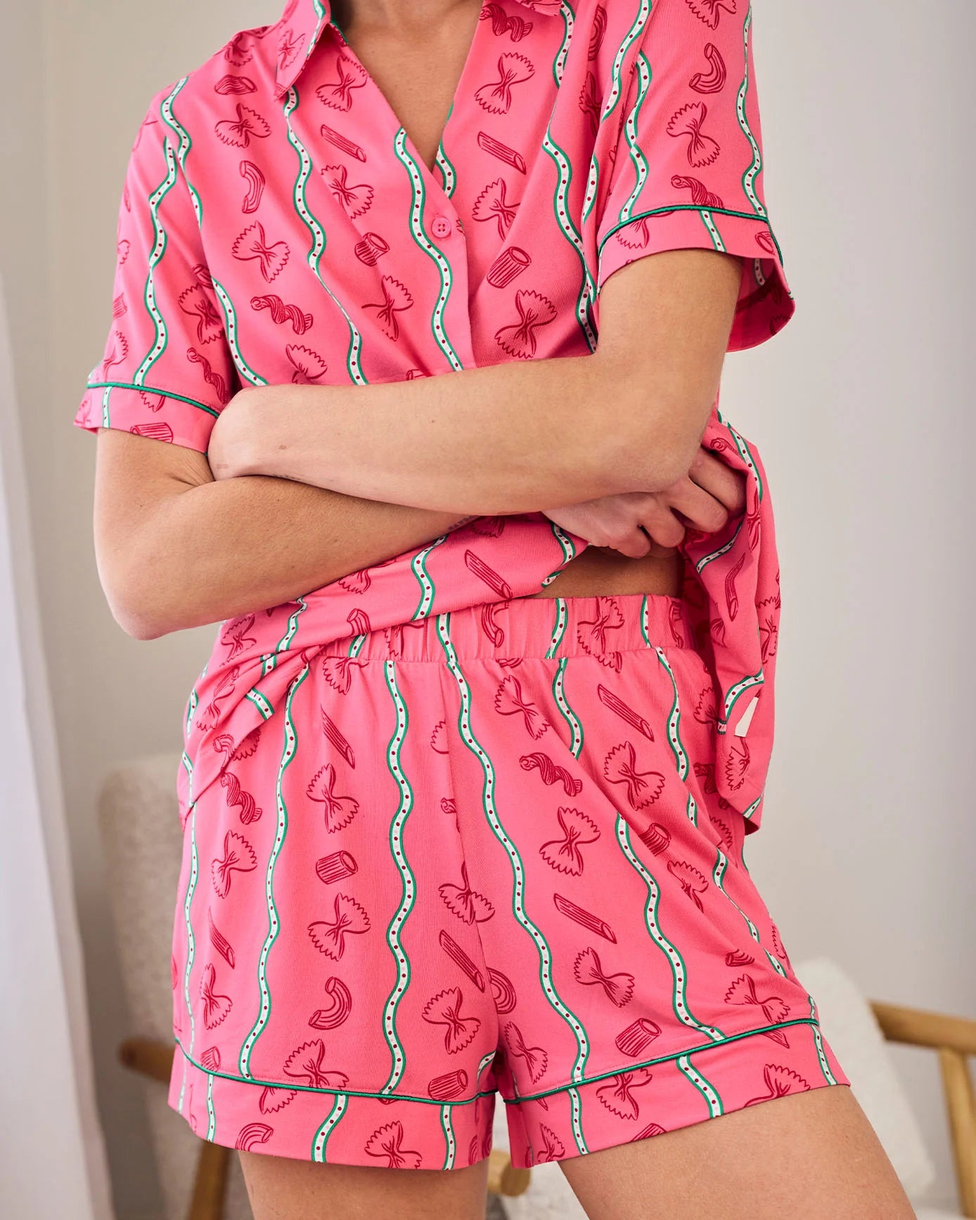 SOFT SHORTS SET PASTA PINK