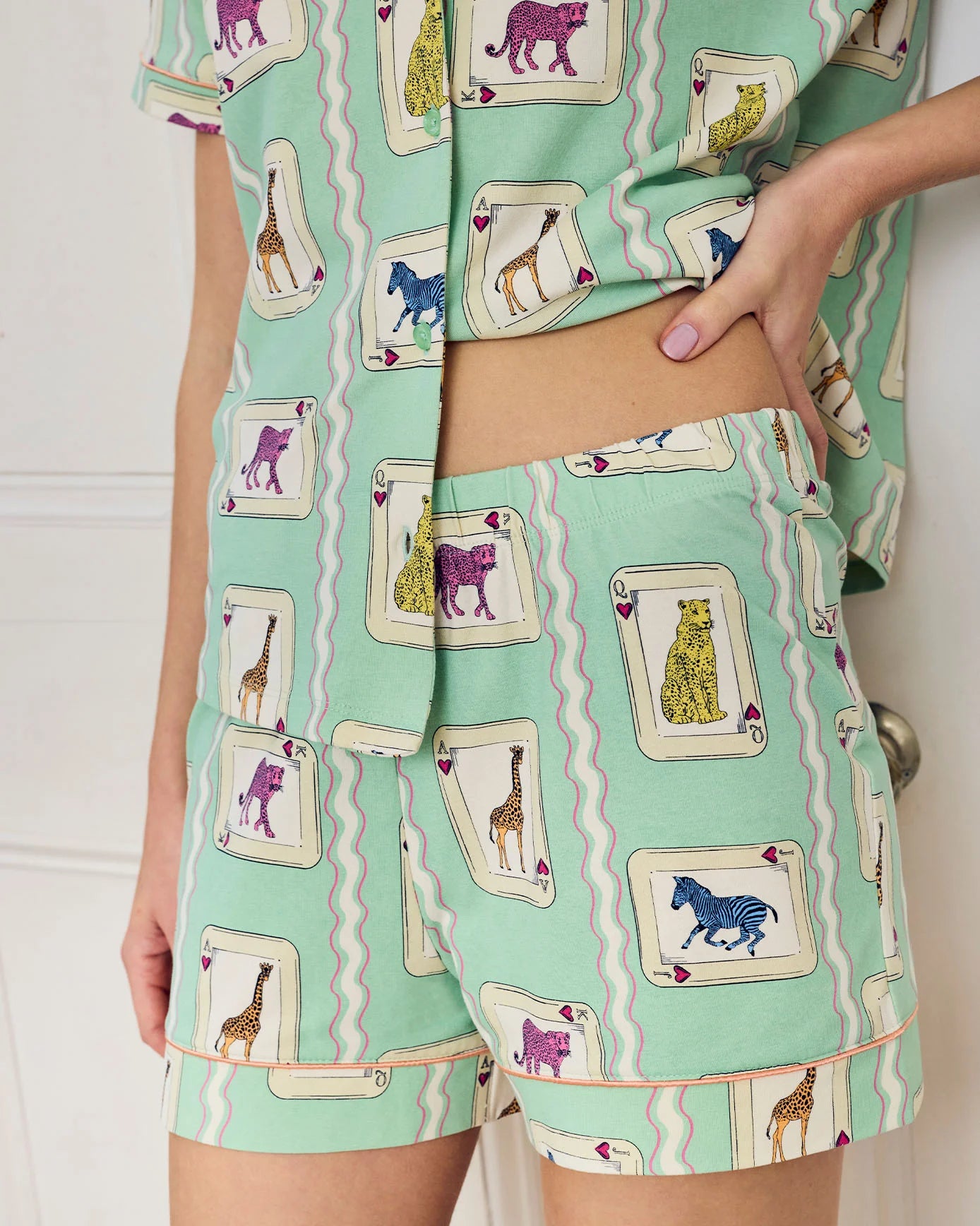 COTTON SHORTS SET PLAYING CARDS