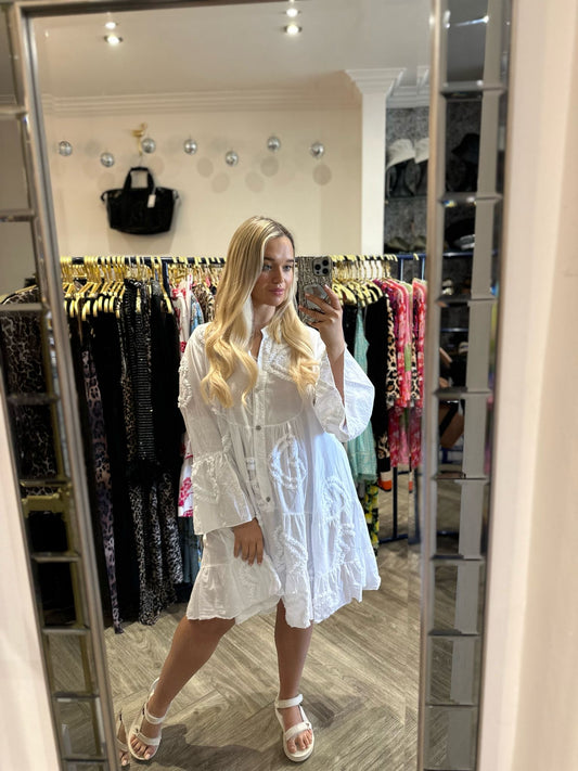 BELLA BELLA HEART SMOCK WHITE
