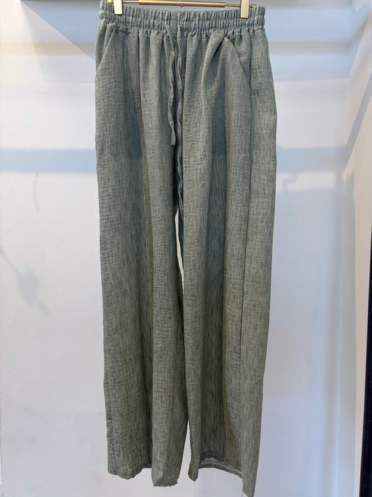CRINKLE TROUSER SAGE