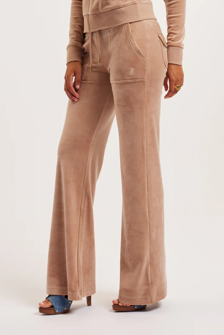 VELOUR DEL RAY POCKETED BOTTOMS CARAMEL & GOLD