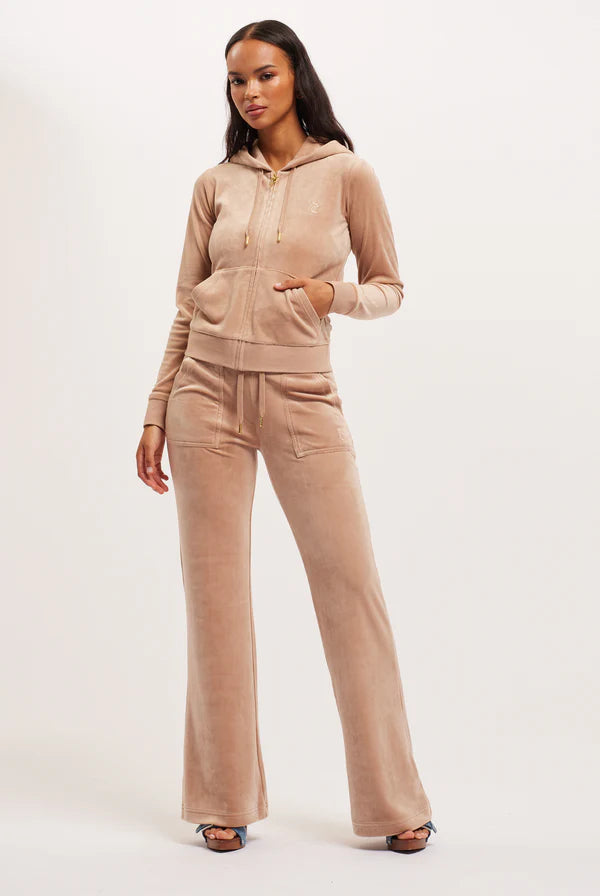 VELOUR DEL RAY POCKETED BOTTOMS CARAMEL & GOLD