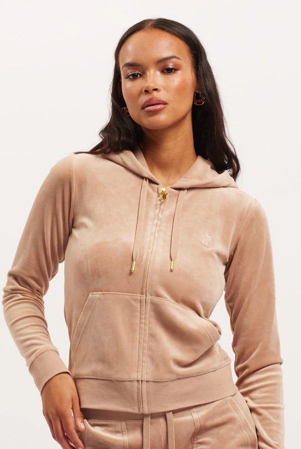 VELOUR ROBERTSON HOODIE CARAMEL & GOLD