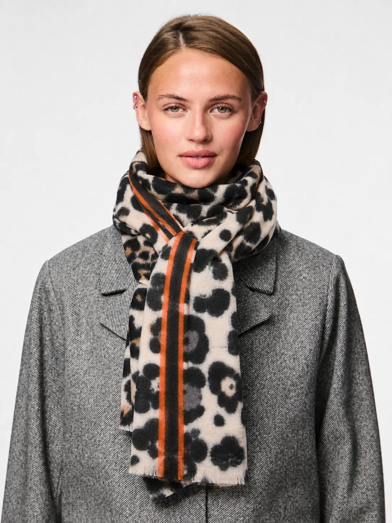 JORNA SCARF LEO STRIPE ORANGE