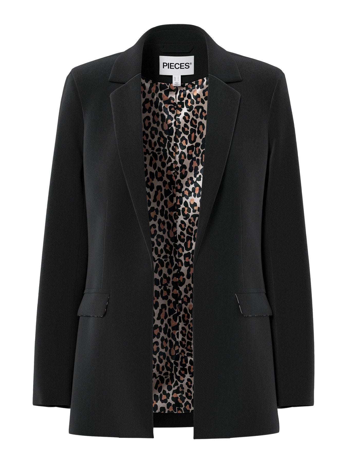 BOZZY BLAZER BLACK WITH LEOPARD INSIDE