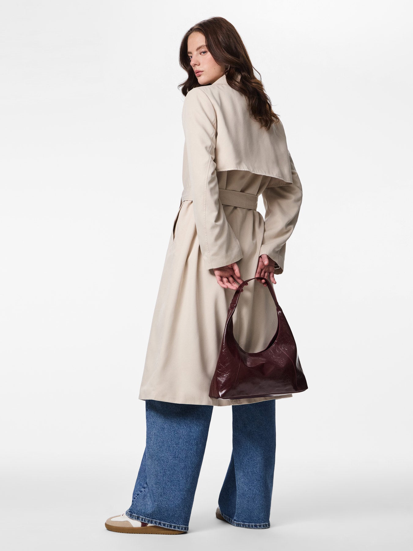 SCARLETT TRENCH COAT SILVER GRAY