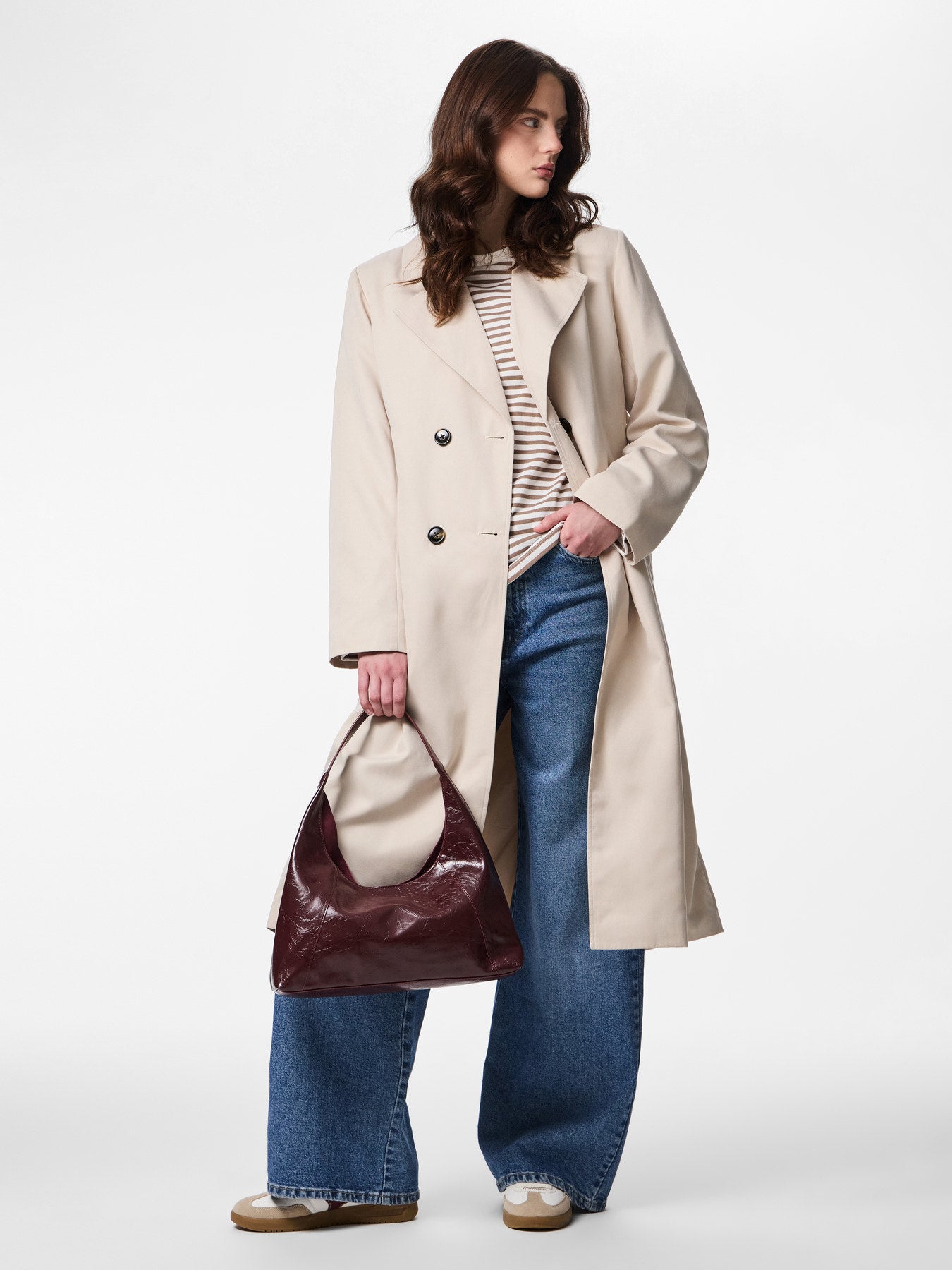 SCARLETT TRENCH COAT SILVER GRAY