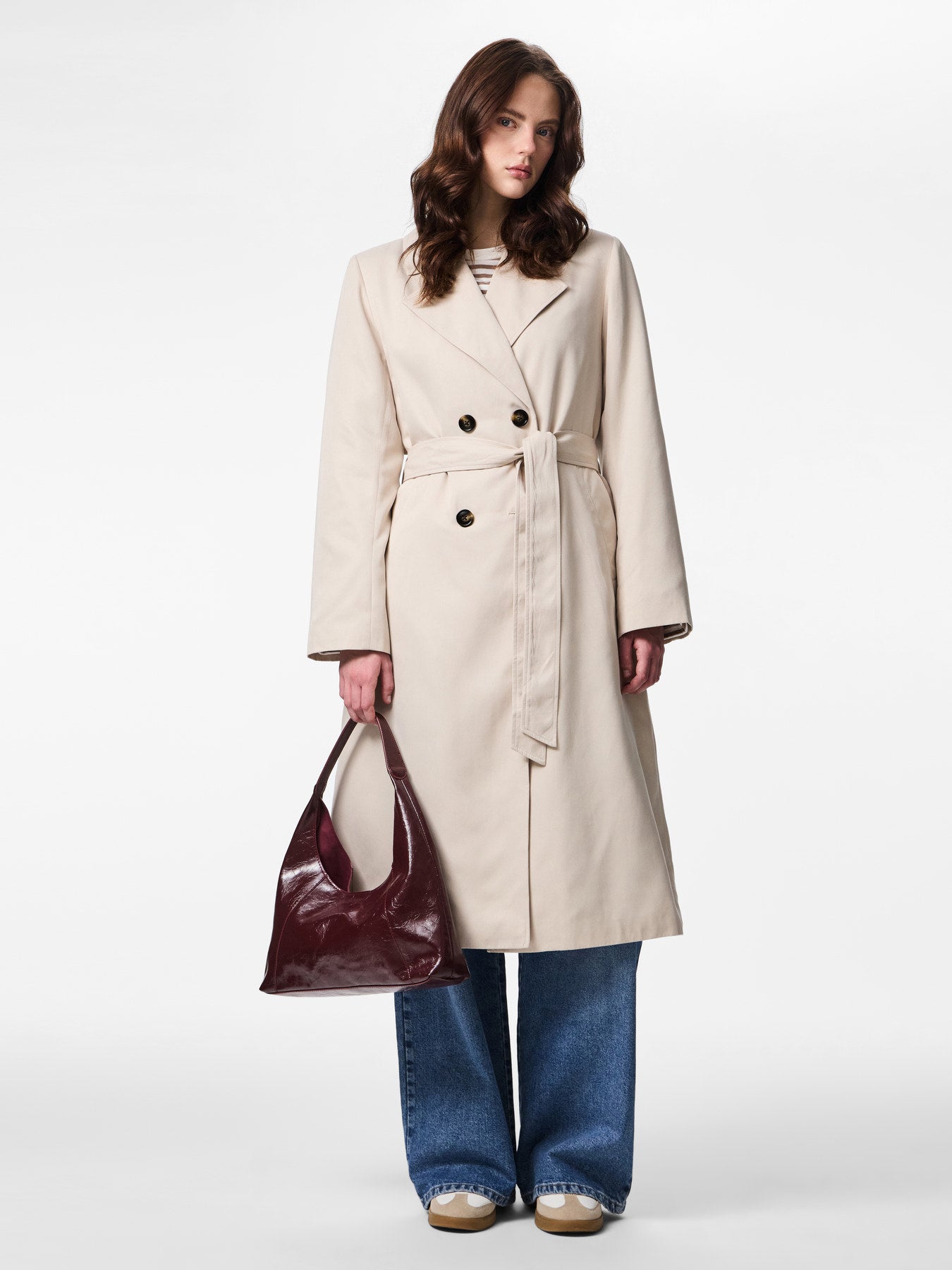 SCARLETT TRENCH COAT SILVER GRAY