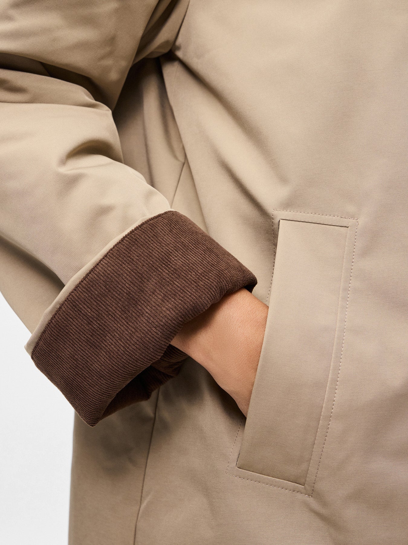 JORMA CORDUROY JACKET GREIGE HOT FUDGE