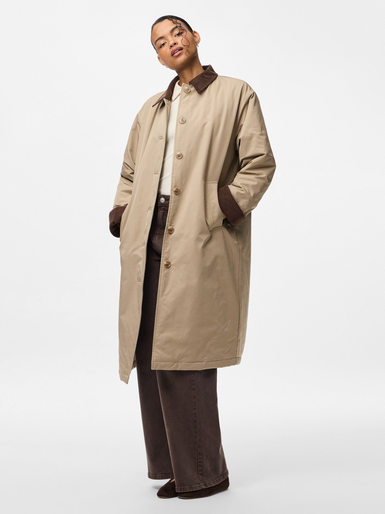 JORMA CORDUROY JACKET GREIGE HOT FUDGE