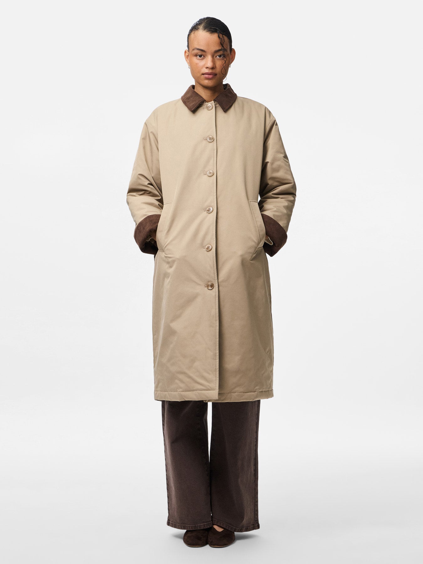 JORMA CORDUROY JACKET GREIGE HOT FUDGE