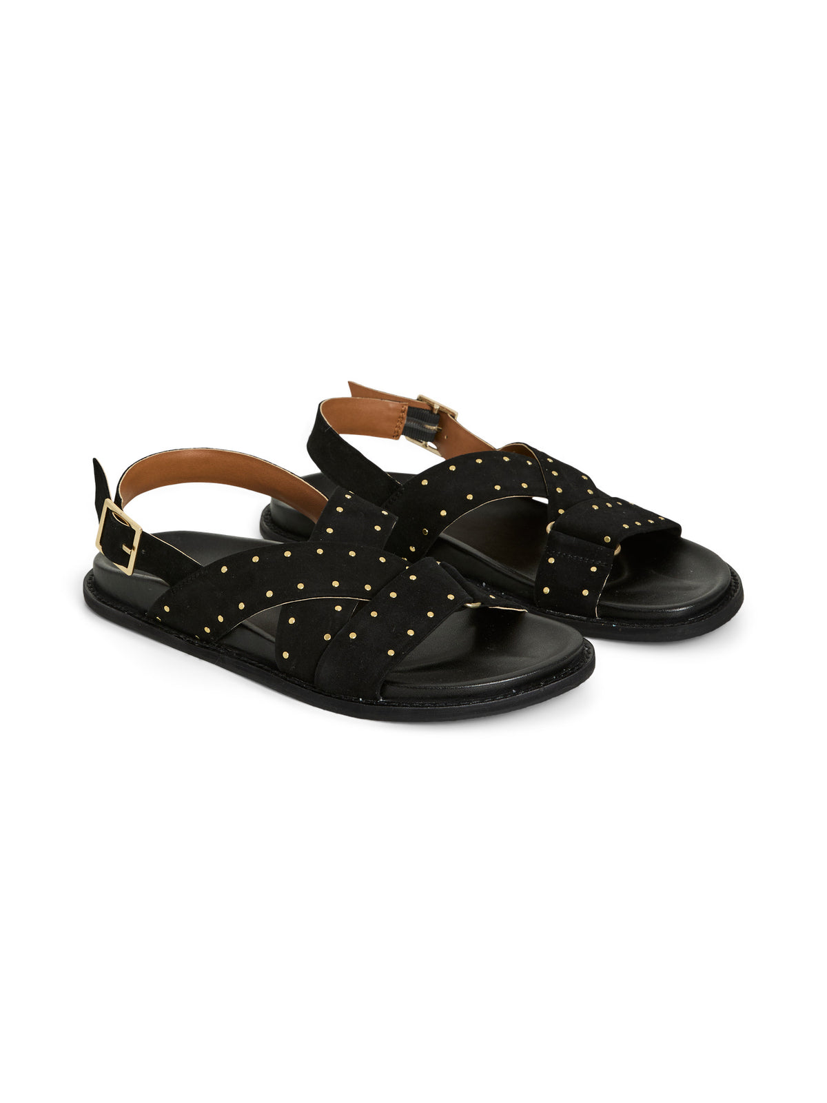 KELLA SUEDE SANDAL BLACK GOLD