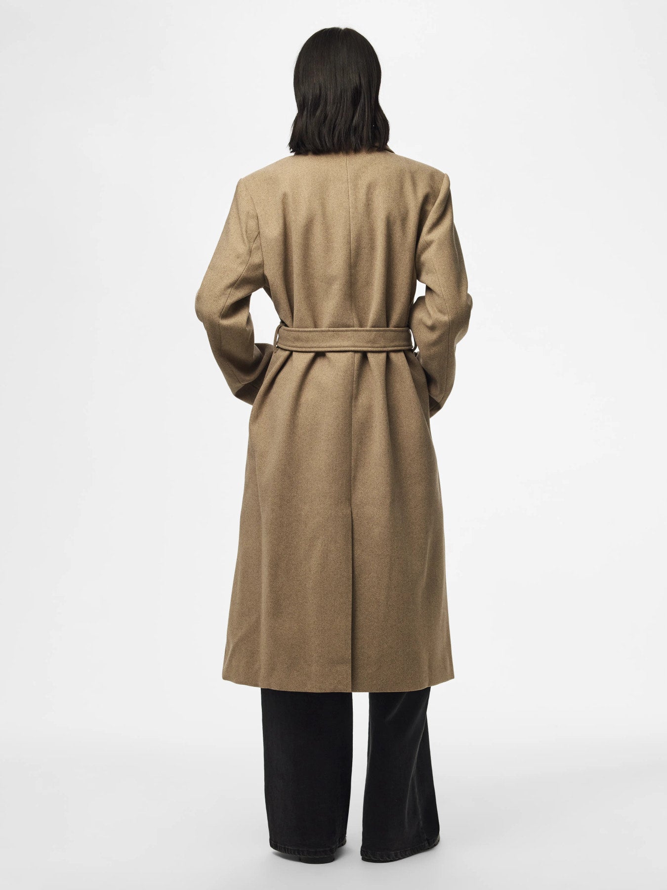 AYA LONG COAT GREIGE MELANGE